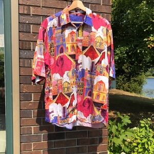 Vibrant Architectural Dopamine Print Shirt